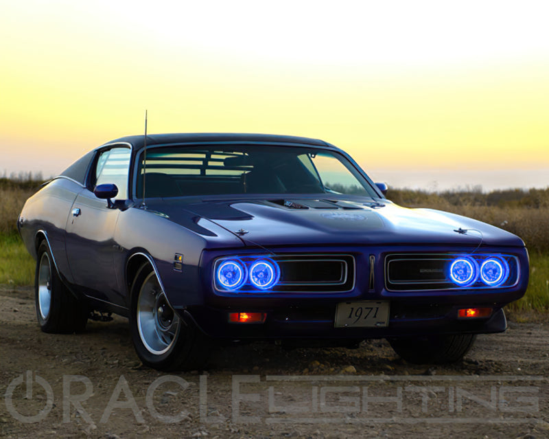 ORACLE Lighting Headlights Oracle Pre-Installed Lights 5.75 IN. Sealed Beam - Blue Halo SEE WARRANTY