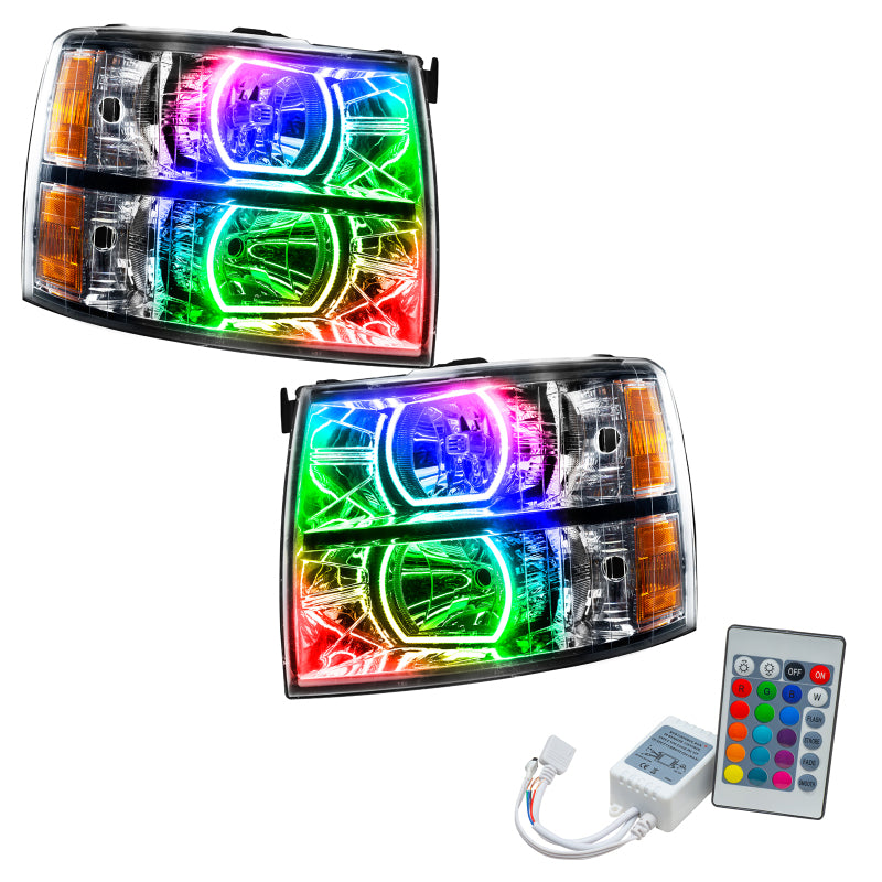 ORACLE Lighting Headlights Oracle 07-13 Chevrolet Silverado SMD HL - Square Style - ColorSHIFT w/ Simple Cntrl SEE WARRANTY