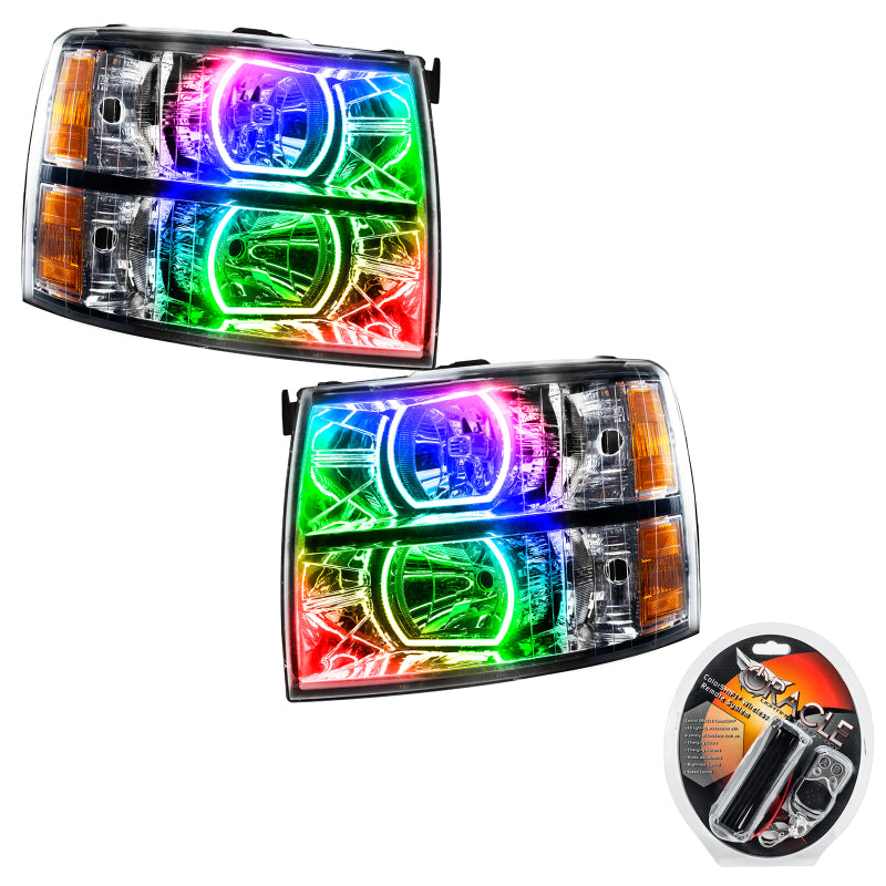 ORACLE Lighting Headlights Oracle 07-13 Chevrolet Silverado SMD HL - Square Style - ColorSHIFT SEE WARRANTY