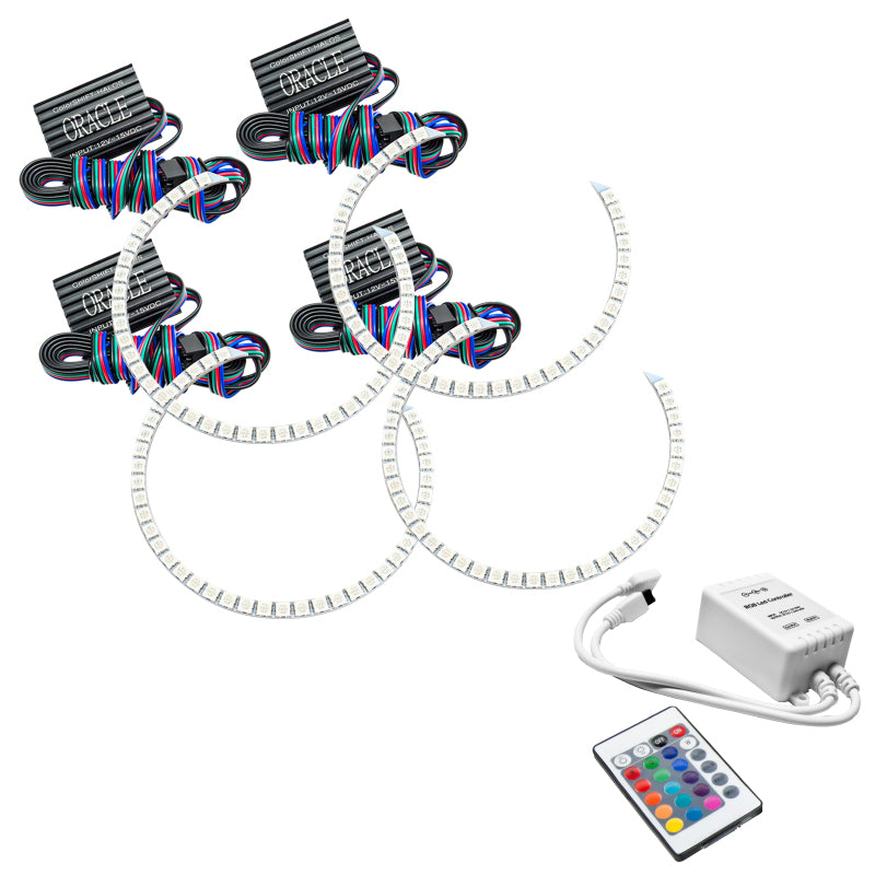 ORACLE Lighting Headlights Oracle GMC Sierra 07-13 Halo Kit (Round Ring Design) - ColorSHIFT w/ Simple Controller SEE WARRANTY