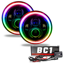 Load image into Gallery viewer, ORACLE Lighting Headlights Oracle 7in High Powered LED Headlights - Black Bezel - ColorSHIFT - BC1 SEE WARRANTY
