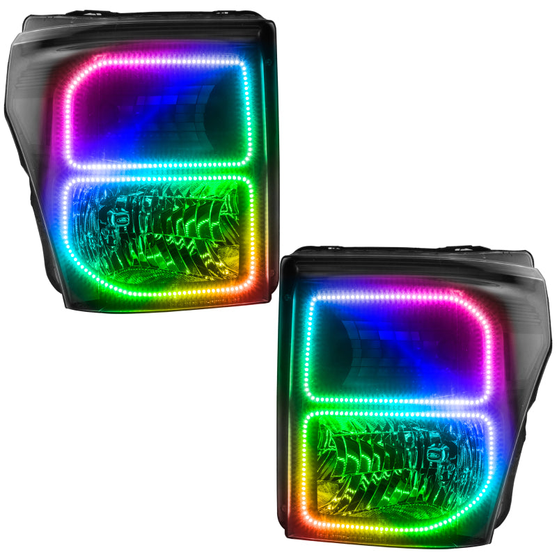 ORACLE Lighting Headlights Oracle 11-16 Ford F250/350 LED HL - Black - ColorSHIFT w/ 2.0 Controller SEE WARRANTY