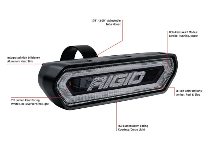 Rigid Industries Tail Lights Rigid Industries Chase Tail Light Kit w/ Mounting Bracket - Red