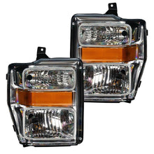 Load image into Gallery viewer, ORACLE Lighting Headlights Oracle 08-10 Ford F250 Pre-Assembled Halo Headlights - Chrome Housing - ColorSHIFT w/ BC1 Controller