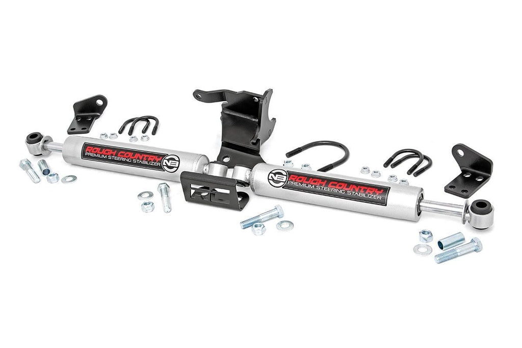 Rough Country Steering Stabilizer Jeep N3 Dual Steering Stabilizer 18-Up Wrangler JL Gladiator JT Rough Country - 87304