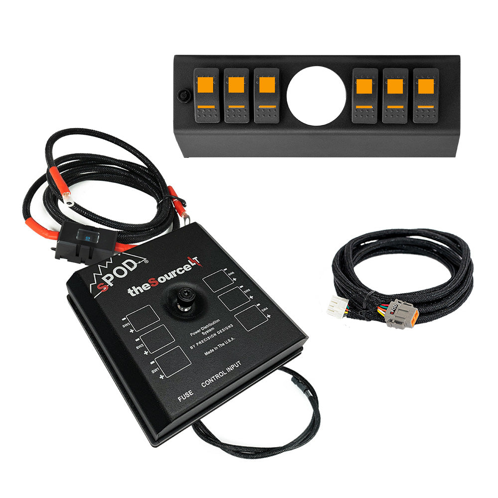 SourceLT w/ Opening (2 1/16 Inch) for AeroForce Gauge and Blue LED Switch Panel for JK 2009-2018