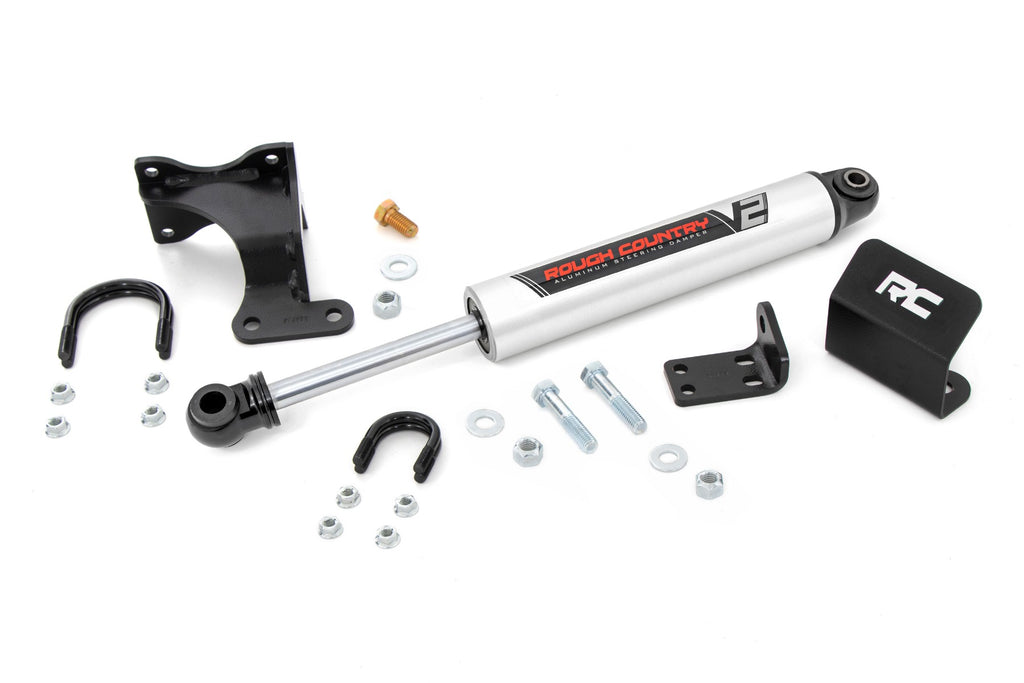 V2 Steering Stabilizer Axle Bracket 07-18 Jeep Wrangler JK Rough Country