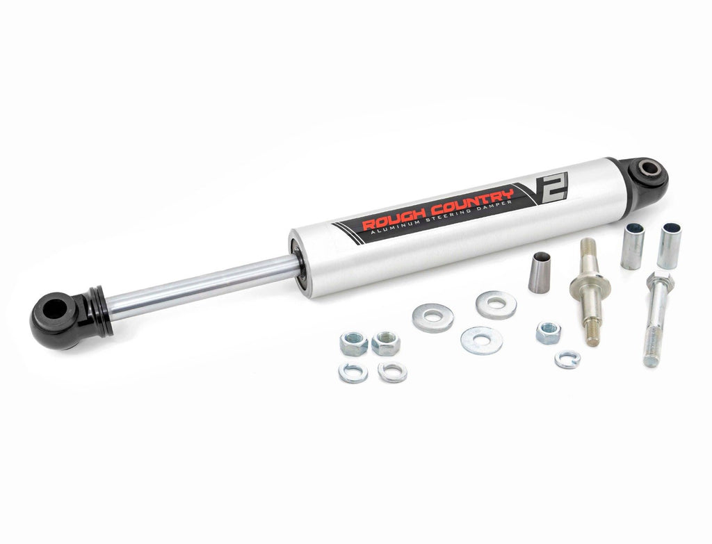 Rough Country Steering Stabilizer V2 Steering Stabilizer 10-12 Ram 2500/3500 4WD Rough Country - 8732370