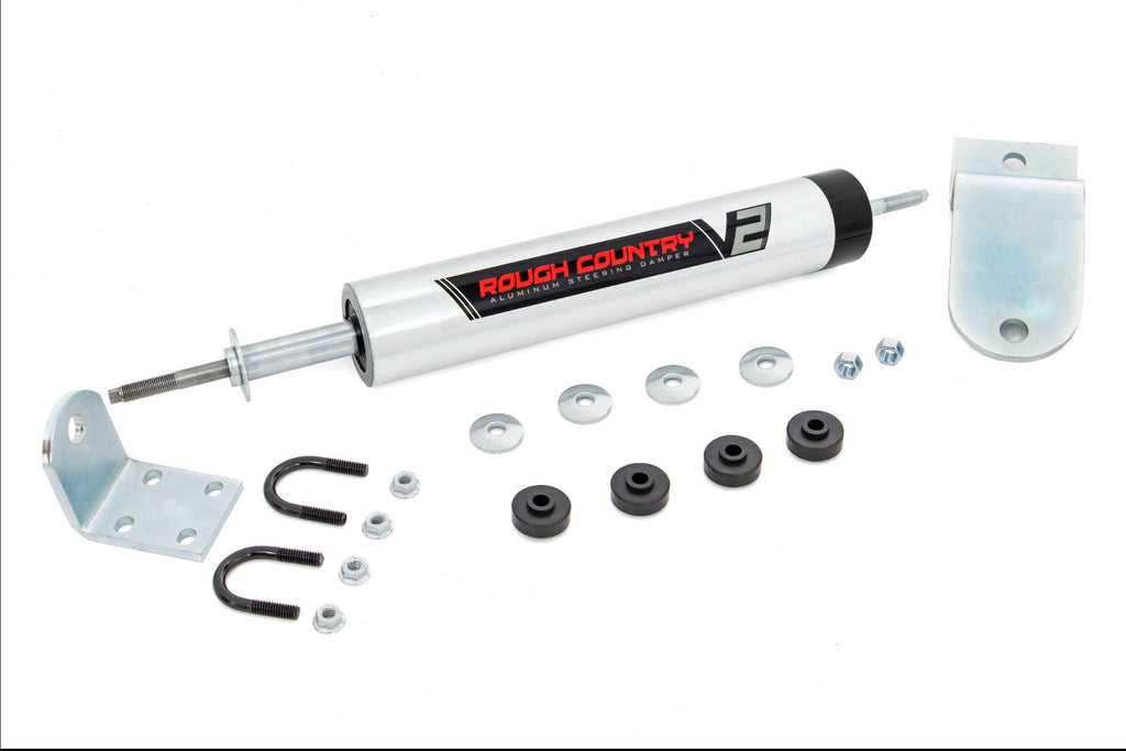Rough Country Steering Stabilizer V2 Steering Stabilizer 94-01 Dodge 1500/94-02 2500 2WD Rough Country - 8738770
