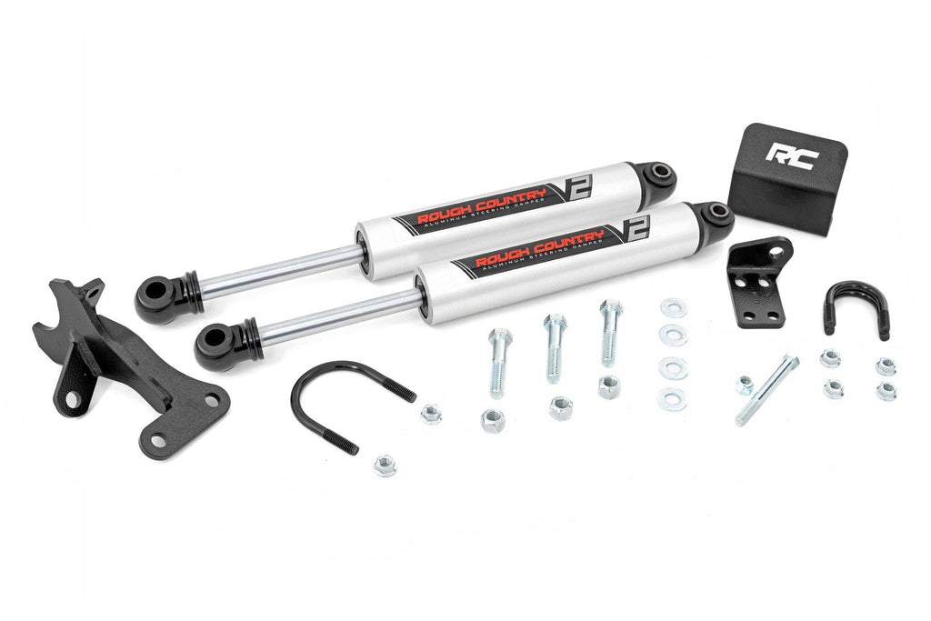 Rough Country Steering Stabilizer V2 Steering Stabilizer Dual 4 Inch Lift Jeep Grand Cherokee WJ (99-04) Rough Country - 8749670