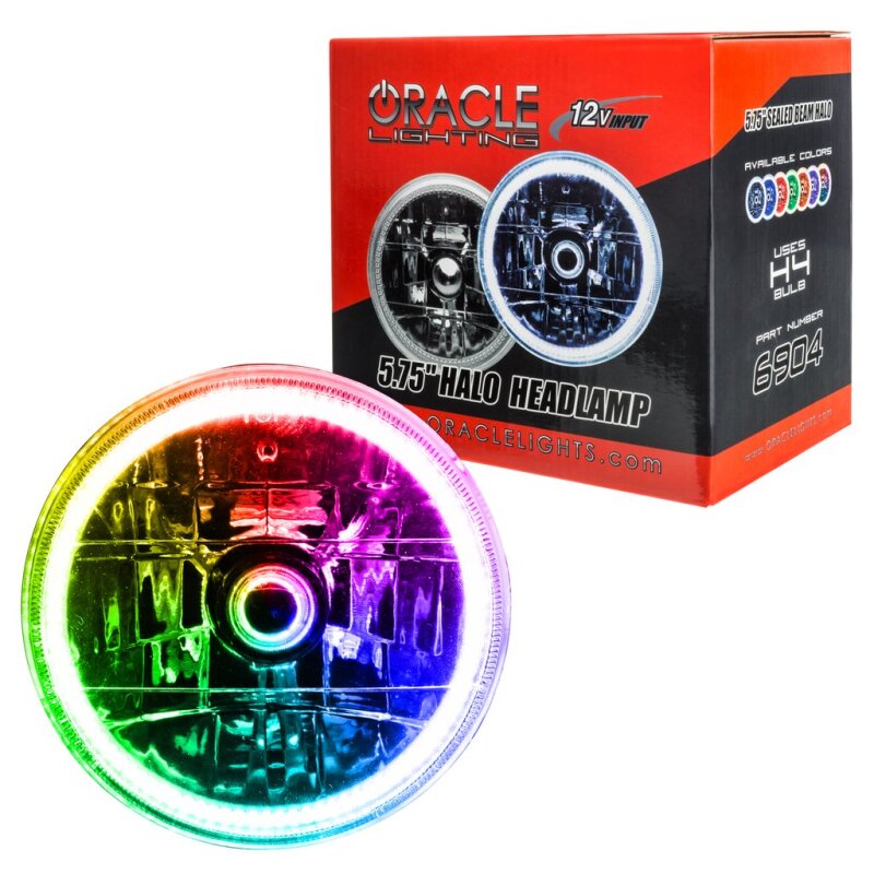 ORACLE Lighting Headlights Oracle Pre-Installed Lights 5.75 IN. Sealed Beam - ColorSHIFT Halo SEE WARRANTY