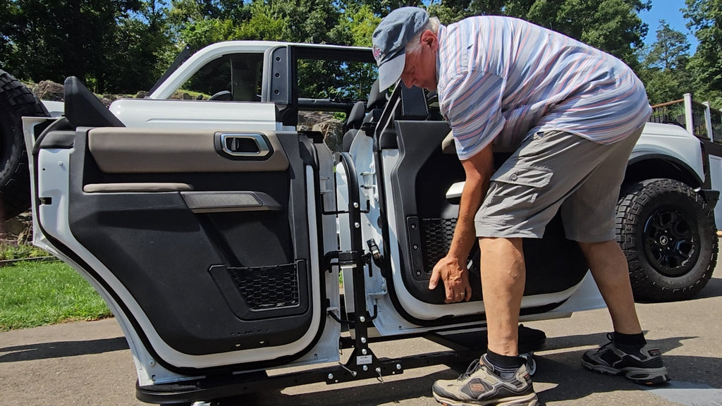 Ford Bronco® Aluminum 4-Door Folding Rolling Door Cart, Storage Door Rack Holder Stand by EZ4X4