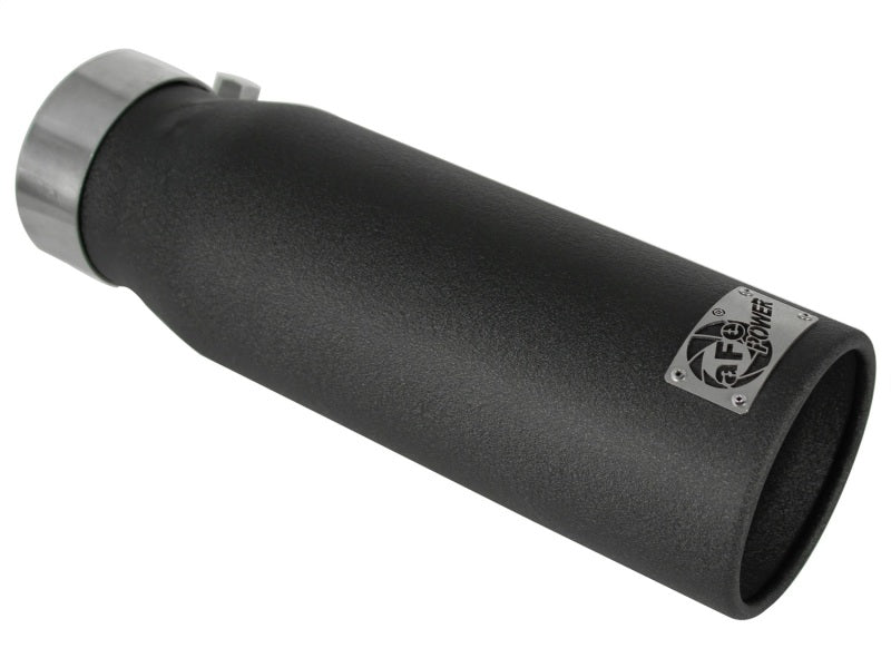 aFe Catback aFe MACHForce XP Exhausts Tips SS-304 EXH Tip 3in x 4Out x 12L Bolt-On (blk)