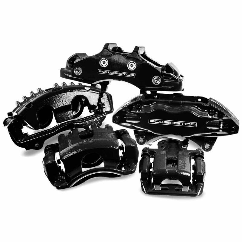 PowerStop Brake Calipers - Perf Power Stop 00-05 Ford Excursion Front Black Caliper - Pair w/Bracket