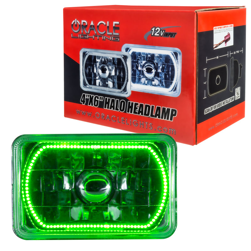ORACLE Lighting Headlights Oracle Pre-Installed Lights 4x6 IN. Sealed Beam - Green Halo SEE WARRANTY