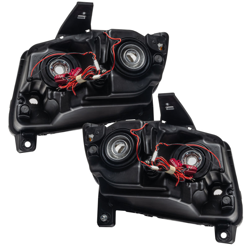 ORACLE Lighting Headlights Oracle 11-13 Jeep Grand Cherokee Pre-Assembled Halo Headlights (Non HID) Chrome - Red