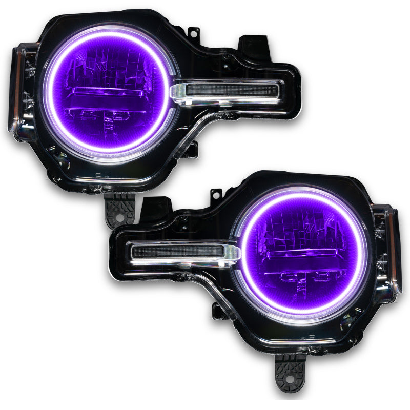 ORACLE Lighting Headlights Oracle 2021 Ford Bronco Base Headlight LED Halo Kit - ColorSHIFT - w/ 2.0 Controller SEE WARRANTY