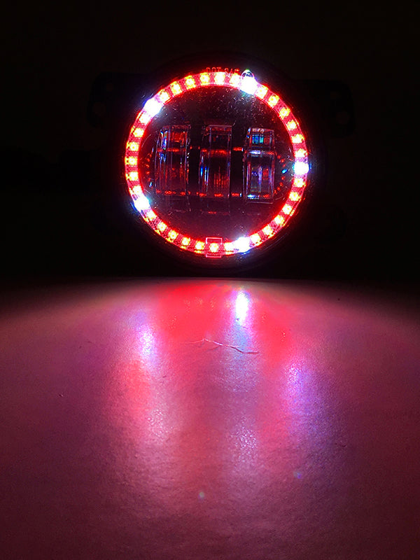 Quake LED Fog Light 4 in. 30 Watt Jeep JK CJ TJ Fog Light RGB HD Accent Tempest - QTE905