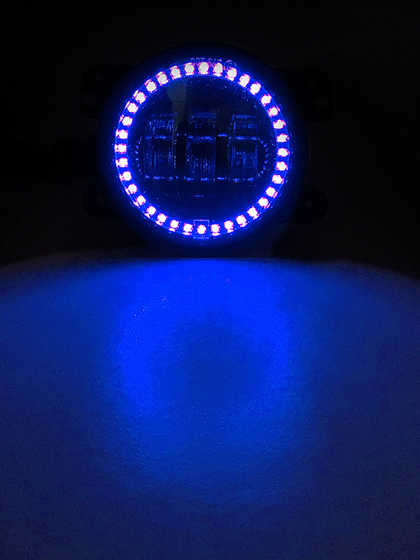 Quake LED Fog Light 4 in. 30 Watt Jeep JK CJ TJ Fog Light RGB HD Accent Tempest - QTE905