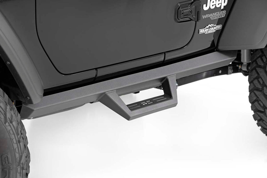 Rough Country Side Steps Jeep Contoured Drop Steps 18-20 Wrangler JL 2 Door Rough Country - 90761