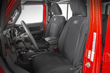 Load image into Gallery viewer, Rough Country Seat Cover Jeep Neoprene Seat Cover Set Black 18-20 Wrangler JL Unlimited w/Rear Center Armrest Rough Country - 91012
