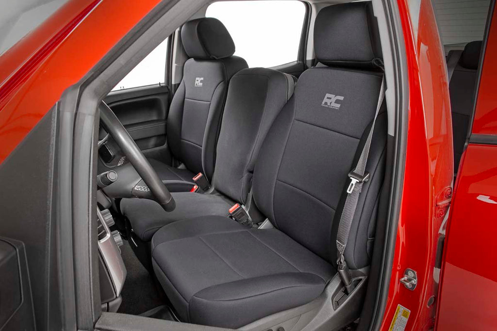 Neoprene Front & Rear Seat Covers Black 14-18 Silverado/Sierra 1500 Rough Country