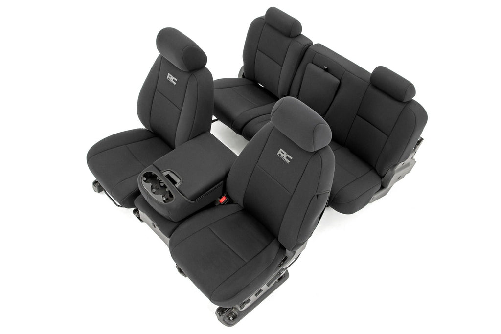 Rough Country Seat Cover GM Neoprene Front and Rear Seat Covers Black (07-13 1500/11-13 2500) Rough Country - 91033