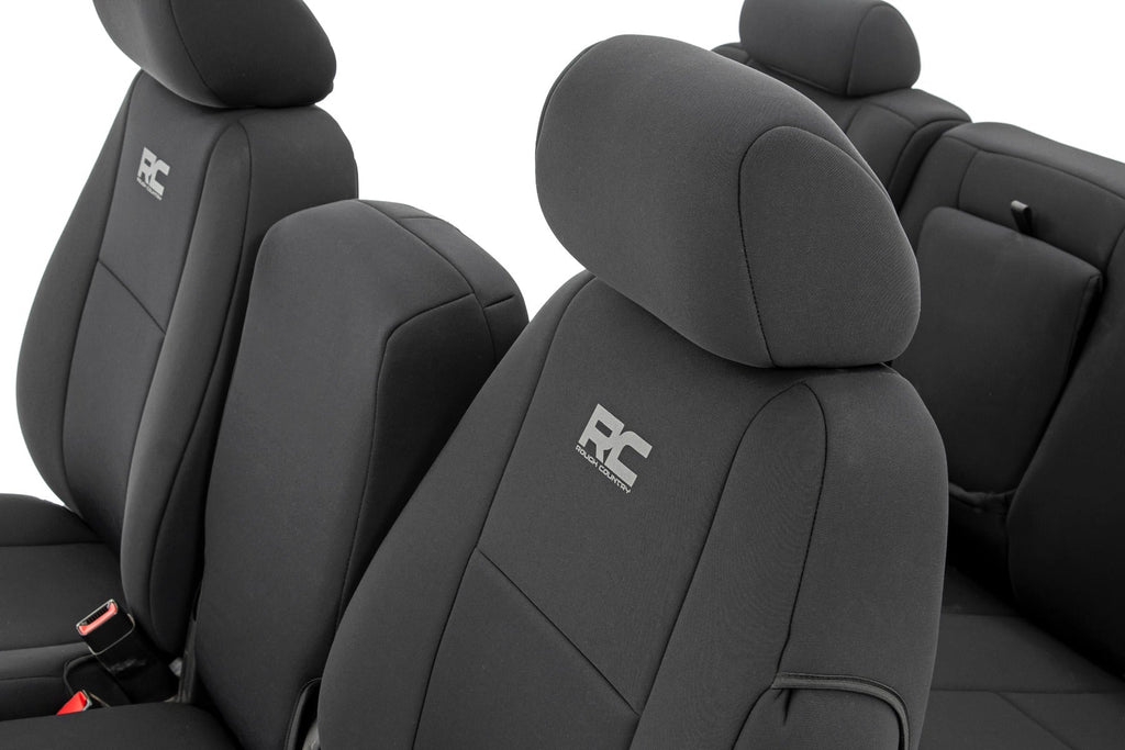 Rough Country Seat Cover GM Neoprene Front and Rear Seat Covers Black (07-13 1500/11-13 2500) Rough Country - 91033