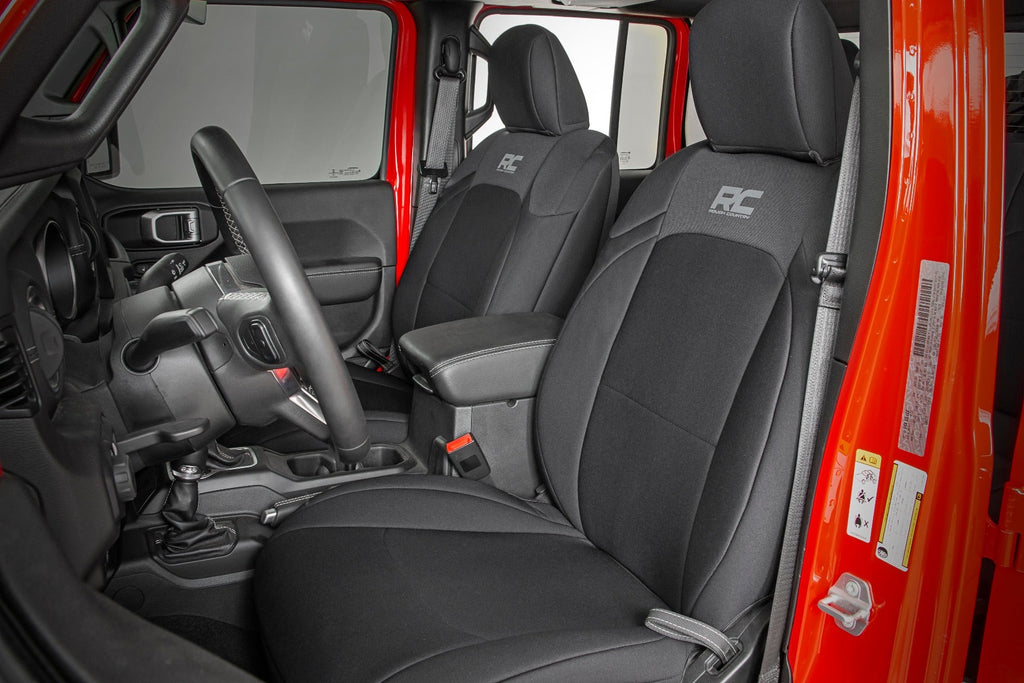 Rough Country Seat Cover Jeep Neoprene Seat Cover Set Black (2020 Gladiator JT) Rough Country - 91034