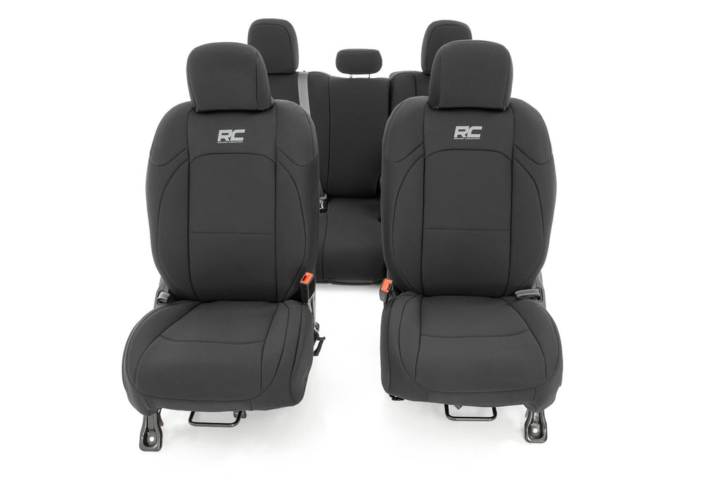 Jeep Neoprene Seat Cover Set Black 20-Up Gladiator JT Rough Country