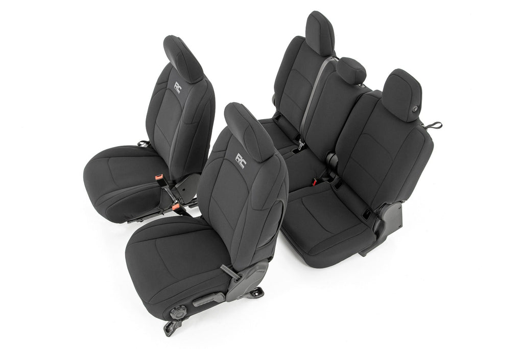 Rough Country Seat Cover Seat Covers Front and Rear w/ Cup Holder 20-21 Jeep Gladiator JT Rough Country - 91038