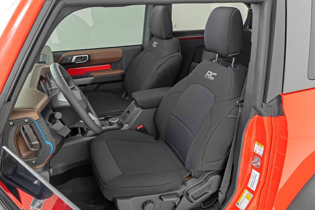 Rough Country Seat Cover Seat Covers Bucket Seats Front Row and Rear Row Ford Bronco 2 Door (21-23) Rough Country - 91050