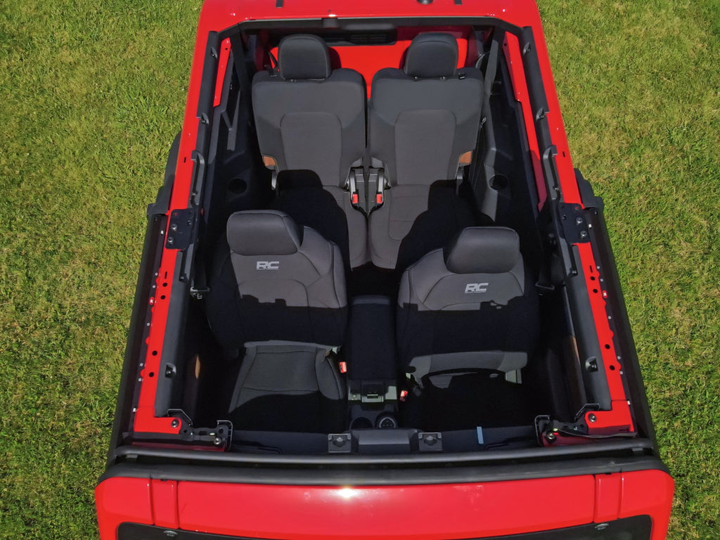 Bronco Seat Covers Bucket Seats Front Row and Rear Row Ford Bronco 2 Door 21-Up Rough Country
