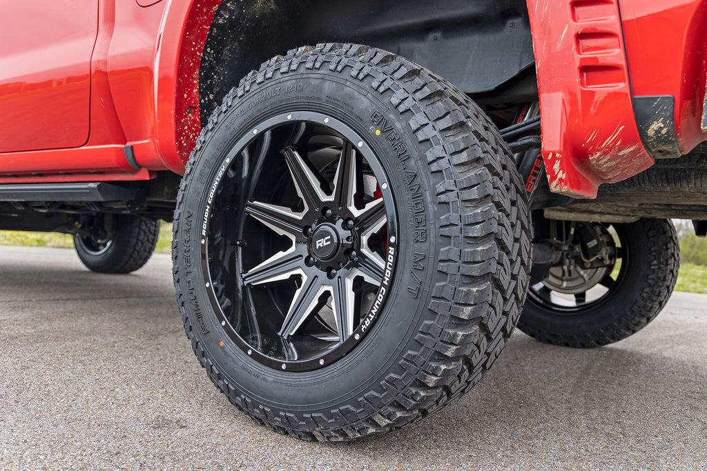 91 Series Milled One-Piece Gloss Black 20x12 8x6.5 -44mm Rough Country