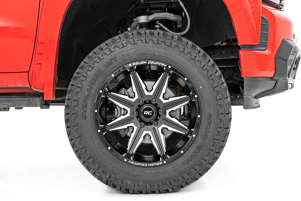 Rough Country Wheels 91 Series Milled One-Piece Gloss Black 22x12 8x170 -44mm Rough Country - 91221211M