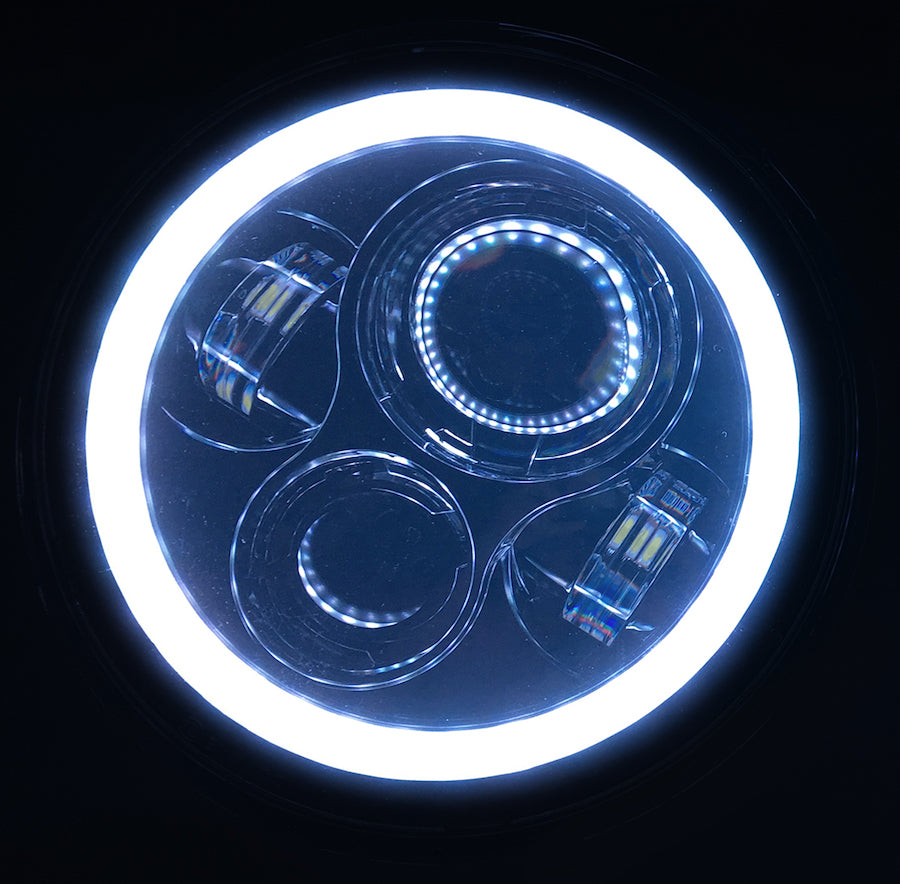 Quake LED Headlight Jeep JL White DRL Halo amber Turn Signal Headlight fog Light Set - QTE962