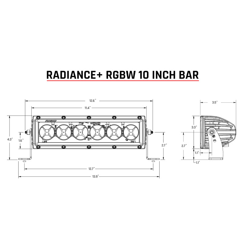 Rigid Industries Light Bars & Cubes Rigid Industries Radiance+ 10in. RGBW Light Bar