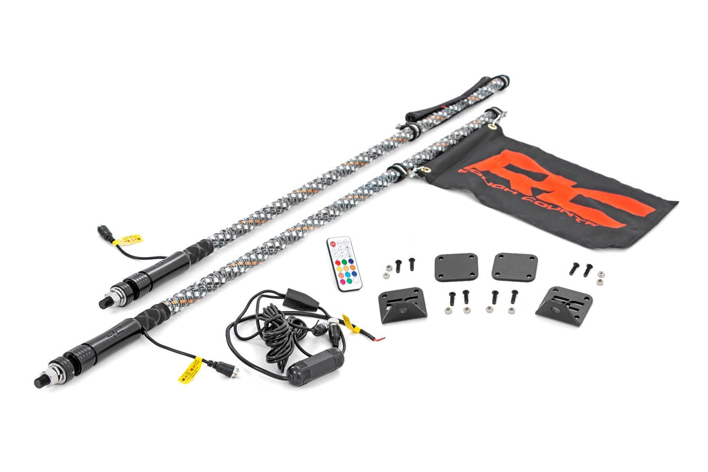 Rough Country Light Whips Honda LED Whip Light Bed Mount Kit w/LED Whip Lights For 19-21 Talon Rough Country - 92039