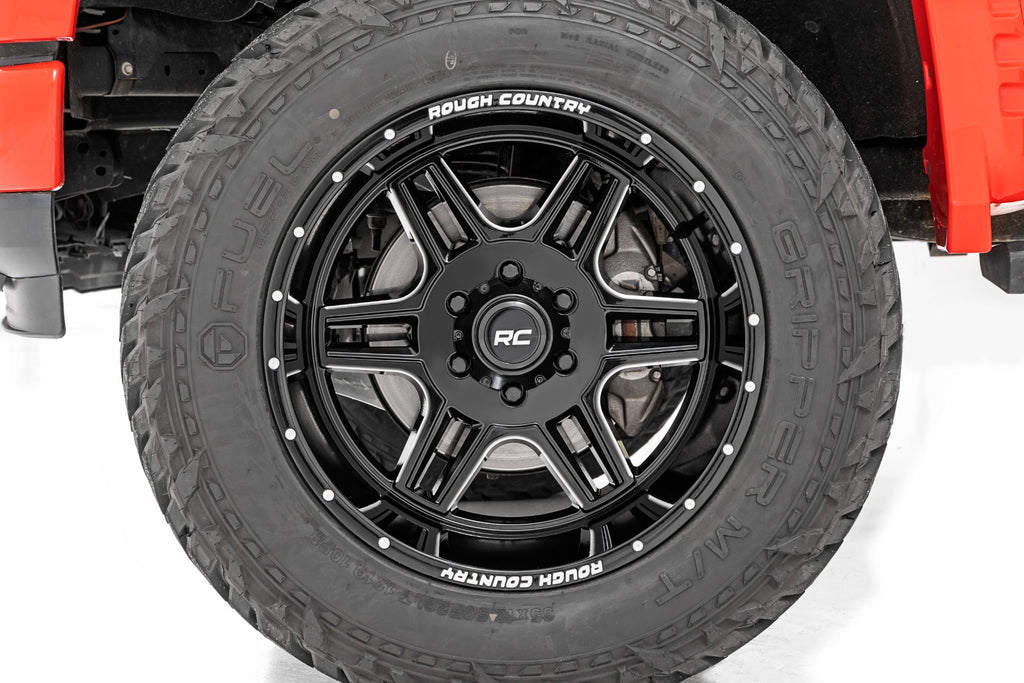 92 Series Wheel Machined One-Piece Gloss Black 20x12 6x5.5 -44mm Rough Country