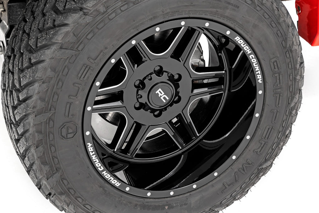 92 Series Wheel Machined One-Piece Gloss Black 20x12 6x135 -44mm Rough Country