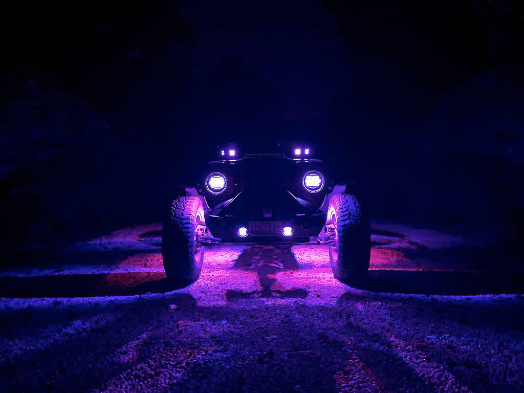 Quake LED Underbody Light Kit 8 Piece RGB Accent Rock Lights (Controller Not Included) Quad Lock - QTL924
