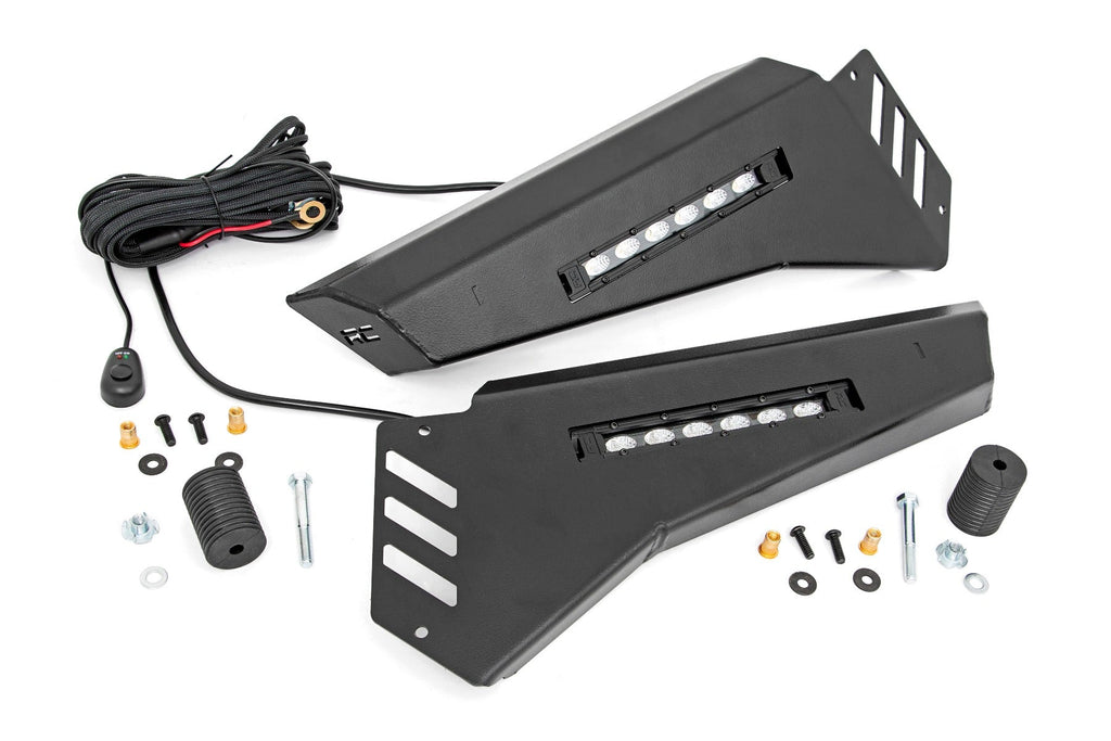 Rough Country Bumper Plate Polaris Front Bumper Panels w/ 6.0 Inch LED Light Bars (13-19 Ranger) Rough Country - 93044