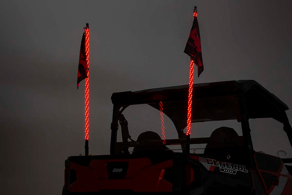 Rough Country Light Whips Polaris LED Whip Light Bed Mounting System 17-20 General/14-20 Ranger Rough Country - 93049