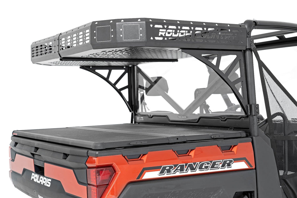 Rough Country Cargo Rack Polaris Rear Cargo Rack w/ Cube Lights (19-20 Ranger 1000XP) - 93057