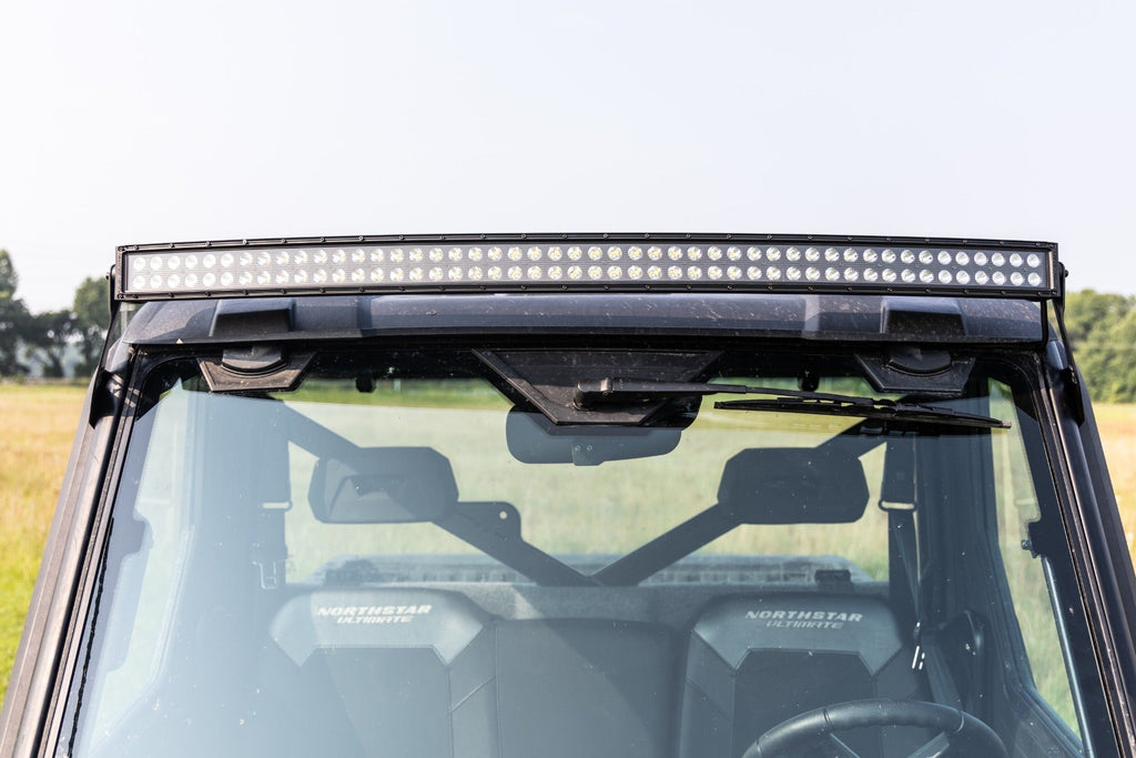 Rough Country LED Light Bars LED Light Front Mount 50 Inch Dual Row Black Pair with Factory Wiper 14-22 Polaris Ranger 1000XP Rough Country - 93127