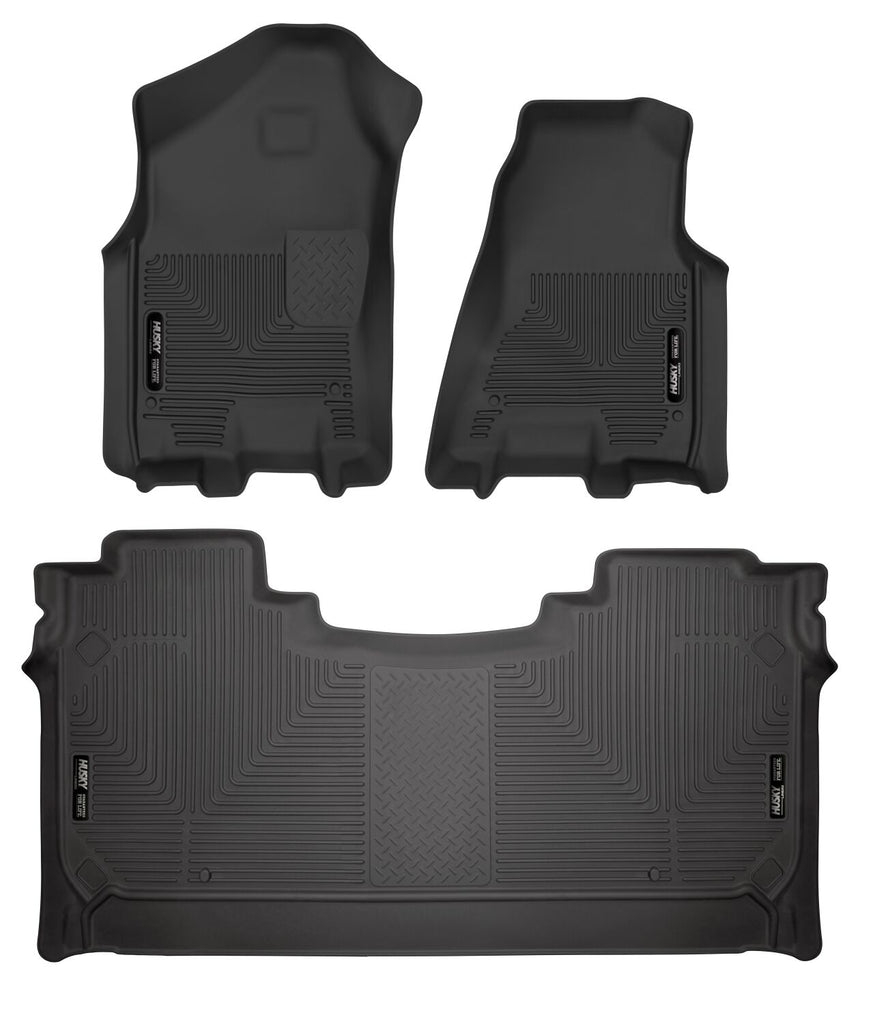 Weatherbeater Front & 2nd Seat Floor Liners For 2019-2024 RAM 1500 Crew Cab Husky Liners