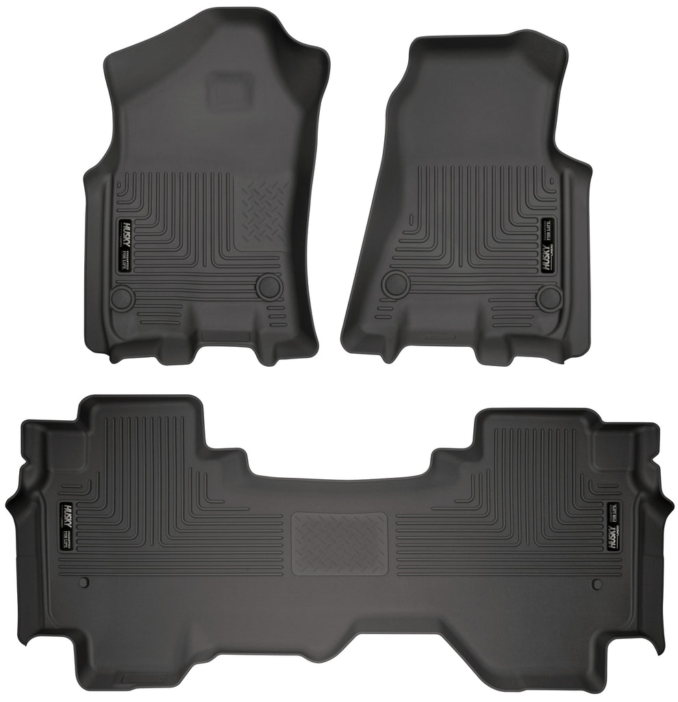 Weatherbeater Front & 2nd Seat Floor Liners For 2019-2024 RAM 1500 Extended Cab Husky Liners