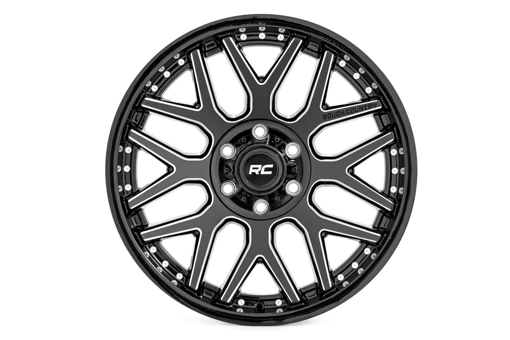 95 Series Wheel Machined One-Piece Gloss Black 20x10 6x5.5 -19mm Rough Country