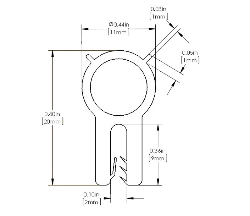 aFe Air Intake Components aFe MagnumFORCE Spare Parts Trim Seal Kit (1/16IN X 7/16IN) x 36IN L