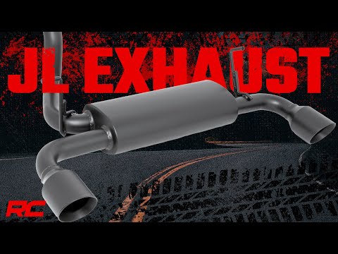 Rough Country Exhaust Jeep Dual Outlet Performance Exhaust - Black 18-20 Wrangler JL/JLU Rough Country - 96003